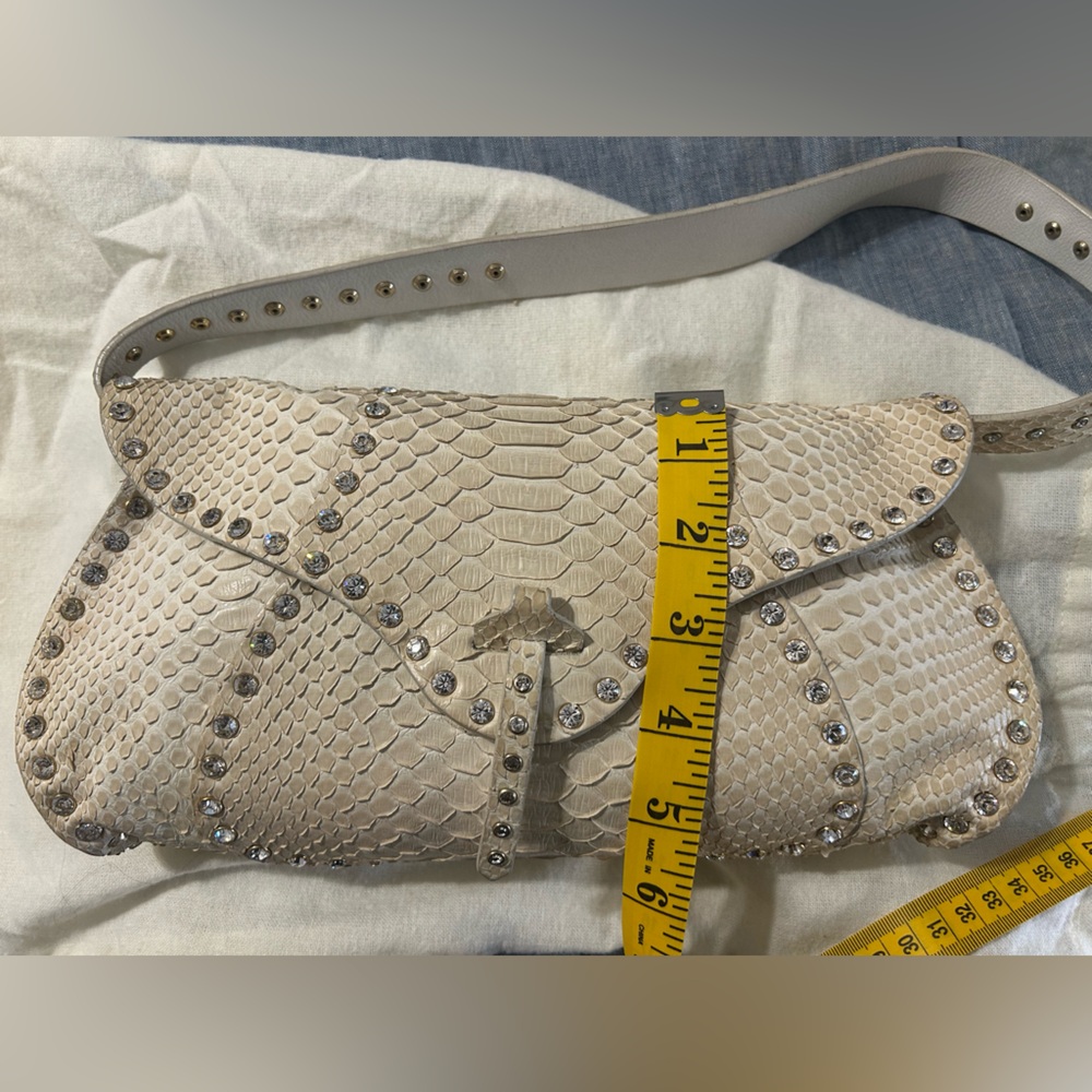 Vintage Celine Poulbot Python and Rhinestone Bag - image 13